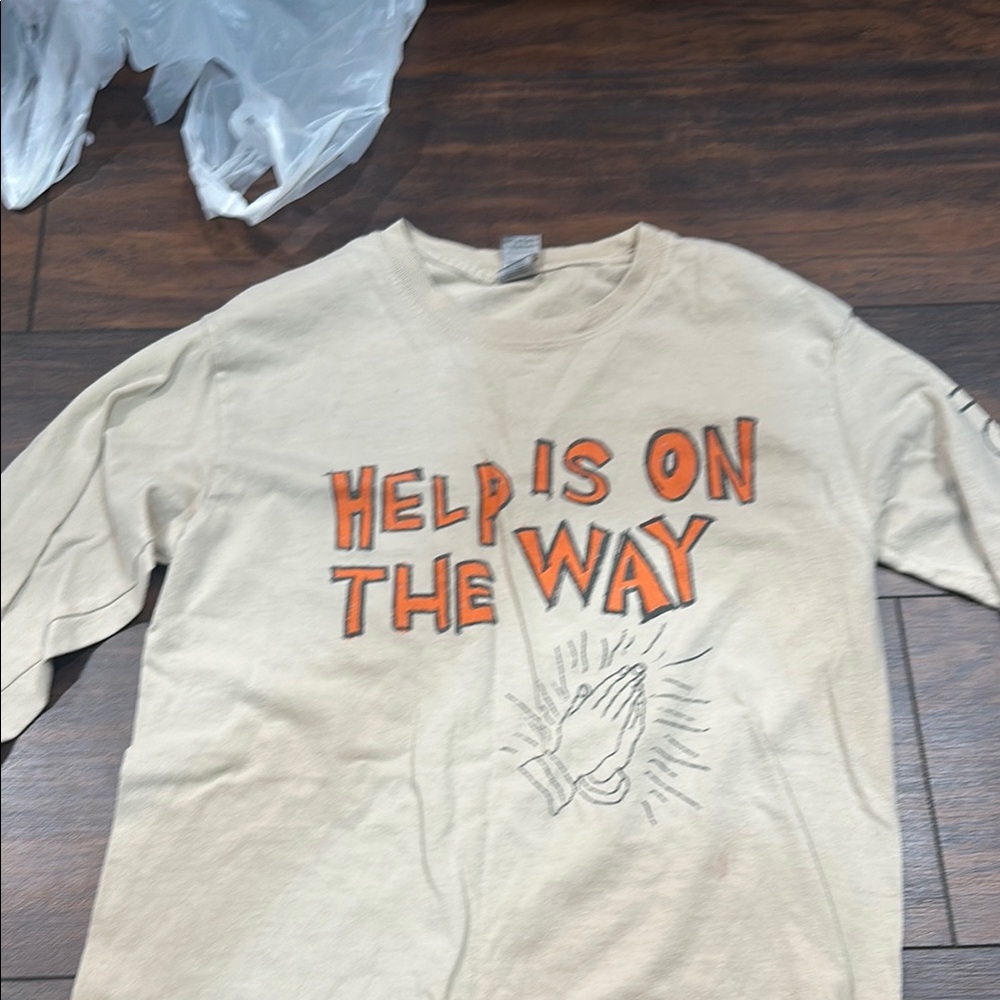 Beige Long Sleeve Graphic Tee